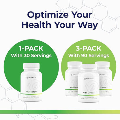 Vital Detox Liver Supplement - First Enzyme-Focused Liver Health Formula - Contains NAC with Milk Thistle, Sulforaphane, and More, 90 Servings