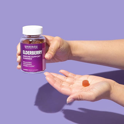 Sambucus Elderberry Gummies for Adults - Immune Support Supplement with Vitamin C and Zinc - Enhanced Formula for Daily Defense - 120 Count, 2 Month Supply, Berry Flavor - Convenient Wellness