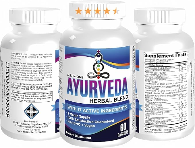 17-in-1 AYURVEDA Supplements (2-Month Bulk Supply) | Traditional Blend of Ayurvedic Herbs | Overall Health & Wellness Support Supplement | Strong Mind, Body & Spirit | Ayurveda Products | 60 Capsules
