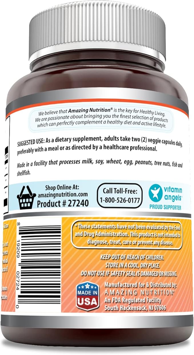 Amazing Formulas Berberine with Bitter Melon & Banaba Extract Complex | 1250 Mg per Serving |120 Veggie Capsules | Non-GMO | Gluten-Free | Made in USA