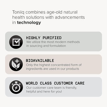 Toniiq Ultra High Strength Glutathione Capsules - 1000mg Concentrated Formula - 98%+ Highly Purified and Bioavailable - Non-GMO Fermentation - 240 Capsules Reduced Glutathione Supplement