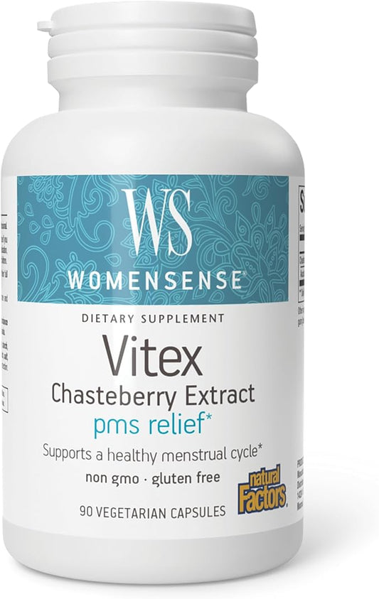 WomenSense by Natural Factors, Vitex Chasteberry Extract, Helps Sooth Symptoms of PMS and Menopause, 90 capsules (90 servings)