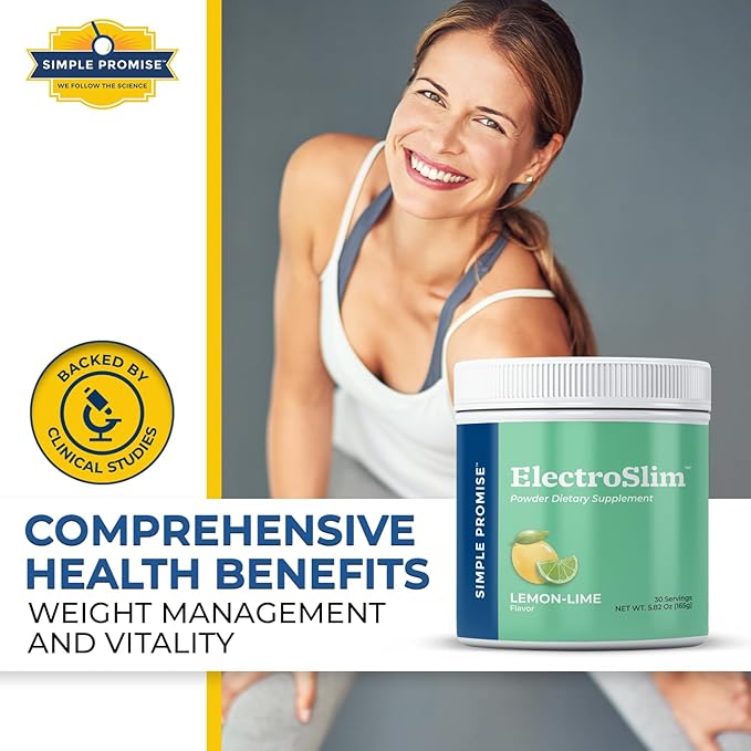 Simple Promise ElectroSlim - Sugar-Free Electrolyte Powder Hydration Support with Essential Electrolytes - No Sugar Formula for Daily Energy Balance - Lemon Lime Flavor