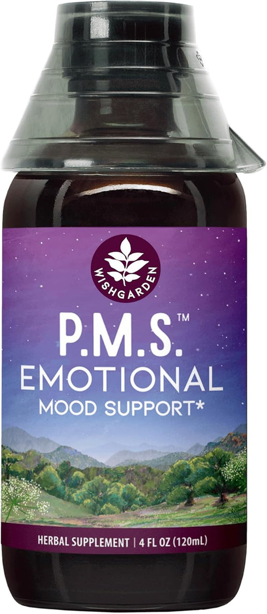 WishGarden Herbs PMS Emotional for Women - Herbal PMS Support Supplement for Women with Vitex Berry & Blue Vervain, PMS Mood Swing Relief & PMDD Relief Supplement, Emotional Support During PMS, 4oz