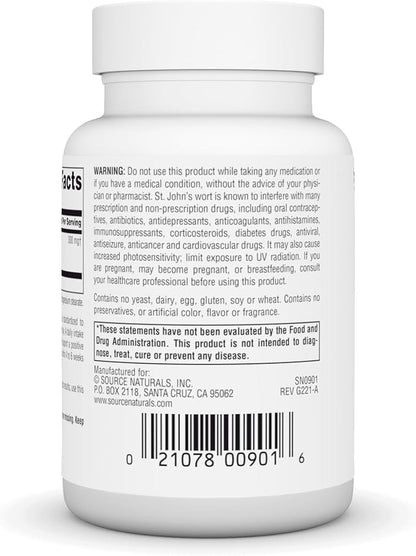 Source Naturals St John's Wort Extract 300 mg Supports A Positive Mental Outlook - 120 Capsules