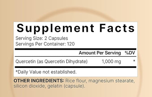 NatureBell Quercetin 1,000mg Per Serving, 240 Capsules | Ultra Strength Bioflavonoid Supplement for Immune Support | Third-Party Tested, Non-GMO, Gluten-Free