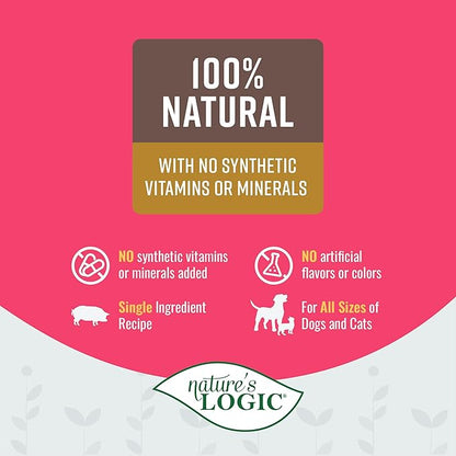 Nature's Logic Dehydrated Bone Broth Powder - 100% Natural Dog & Cat Topper - Rich in Glucosamine & Chondroitin - Boosts Immune System - Gluten-Free, No Synthetic Ingredients – Pork, 6oz