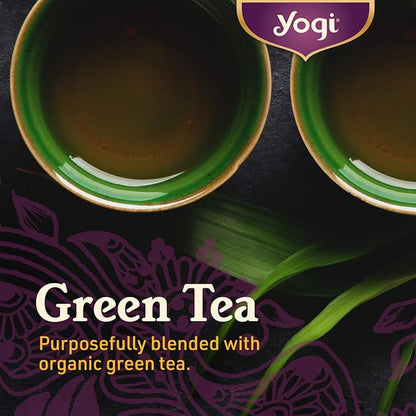 Yogi Tea Pure Green Tea - 16 Bags per Pack (4 Packs) - Organic - Supports Overall Health & Provides Antioxidants