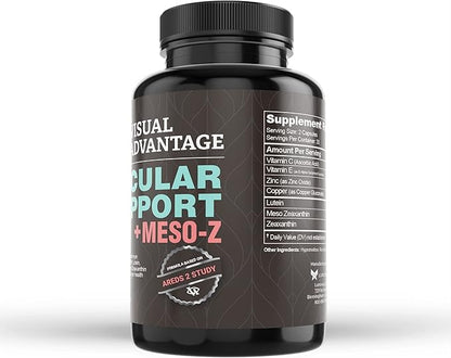 Visual Advantage® Macular Support + Meso-Z – Blue Light Eye Vitamin with Triple Antioxidants for Advanced Protection Against Digital Screens (60-Count)