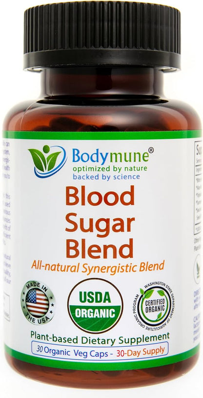 USDA Organic Blood Sugar Blend | Supports Healthy Metabolism* | with Bitter Melon, Moringa, Aloe Vera, Nopal, Papaya Extracts & More | 30-Day Supply | Vegan & Non-GMO | USA-Made
