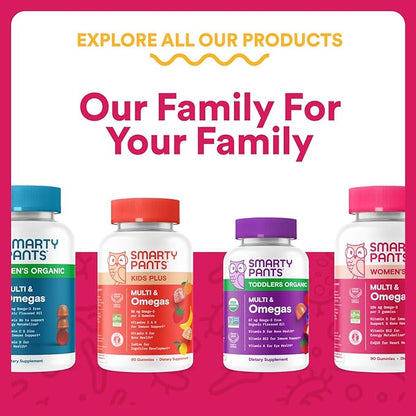 SmartyPants Adult Probiotic Gummies for Digestive Health: 3 Billion CFU, Gut Health and Immune Support Supplement, Clinically Studied Probiotic, Gluten Free, Strawberry, 30 Count (30 Day Supply)