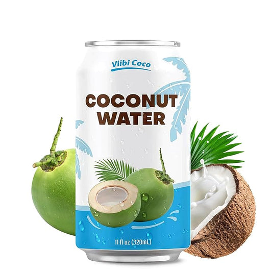 VIIBI Coconut Water, NO added Sugar, The Original Flavor - Made with Fresh Coconut Water, Natural Electrolytes for Hydration, Hydration with Electrolytes, 11 Fl Oz (Pack of 24 Cans)