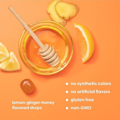 UpSpring Stomach Settle Drops for Occasional Nausea Relief and Morning Sickness with Ginger, Lemon, Spearmint, and B6. Individually Wrapped Drops, 55 Ct(Packaging May Vary)
