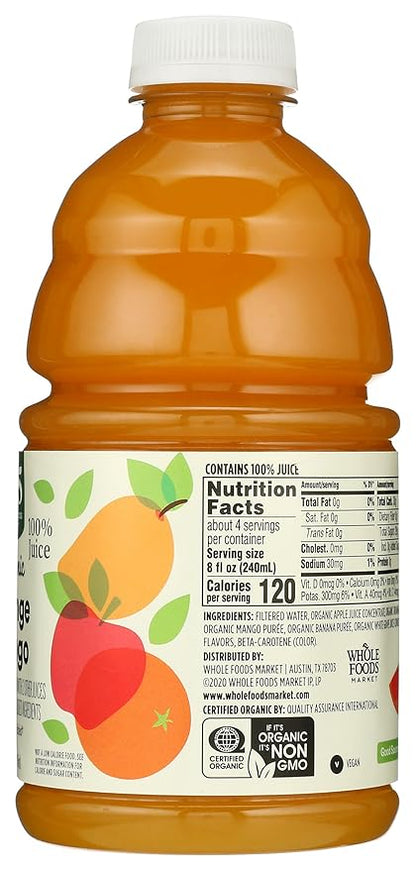 365 by Whole Foods Market, Organic 100% Juice, Orange Mango, 32 fl oz