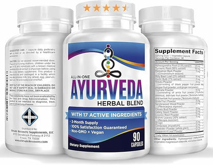 17-in-1 AYURVEDA Supplements (3-Month Bulk Supply) | Traditional Blend of Ayurvedic Herbs | Overall Health & Wellness Support Supplement | Strong Mind, Body & Spirit | Ayurveda Products | 90 Capsules