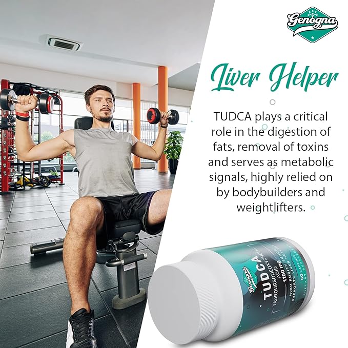 TUDCA 1100mg-Liver Support Supplement for Detox Cleanse, Water-Soluble Bile Salts with Strong Bitter Taste, 60 Vegan Capsules,Non-GMO,Gluten-Free