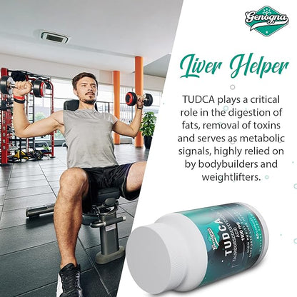 TUDCA 1100mg-Liver Support Supplement for Detox Cleanse, Water-Soluble Bile Salts with Strong Bitter Taste, 60 Vegan Capsules,Non-GMO,Gluten-Free