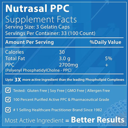 PhosChol PPC Polyenyl PhosphatidylCholine Choline Supplement 900mg 100 Gelatin Capsules