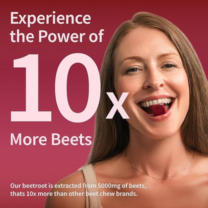 Snap Supplements Heart Beets Organic Beet Root Soft Chews, Cardiovascular Support Supplement for Men & Women, CoQ10 & Red Spinach, Heart Health & Circulation Support, Sugar Free, Mixed Berry, 60 Chews