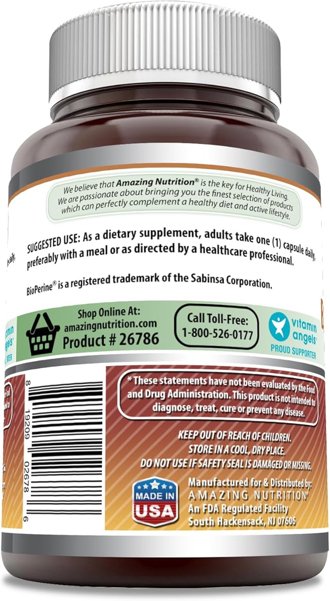Amazing Formulas Boswellia Extract with Bioperine Supplement | 600 Mg per Serving | Capsules | Non-GMO | Gluten-Free | Made in USA (1 Pack, 240 Count)