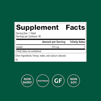 Standard Process Inositol - Supports Nervous System, Lipid Metabolism & Cardiovascular Health - Vegetarian, Gluten-Free, Non-Dairy & Non-Soy - 90 Tablets