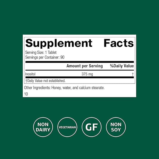 Standard Process Inositol - Supports Nervous System, Lipid Metabolism & Cardiovascular Health - Vegetarian, Gluten-Free, Non-Dairy & Non-Soy - 90 Tablets