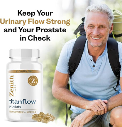 Zenith Labs - TitanFlow - Prostate Supplements for Men - with Pumpkin Seed Oil to Support Urinary and Prostate Health