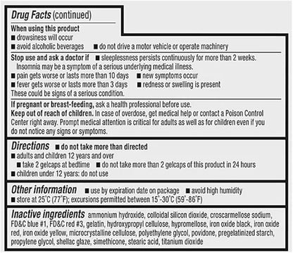 Acetaminophen PM Extra Strength 375 Gelcaps| Pain Reliever & Fever Reducer for Migraines, Joint, Muscle or Back, and Menstrual Pain - Extra Strength Acetaminophen PM, 500mg - 375 Gelcaps (Pack of 1)