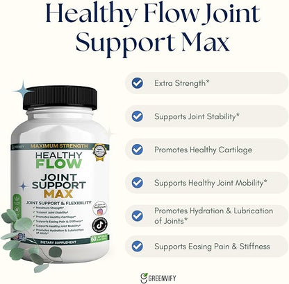 Healthy Flow Joint Support Max, 1500mg Glucosamine, 60 Capsules, Maximum Strength Joint Support Supplement (3)