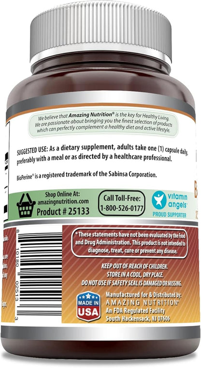 Amazing Formulas Boswellia Extract with Bioperine Supplement | 600 Mg per Serving | Capsules | Non-GMO | Gluten-Free | Made in USA (1 Pack, 120 Count)