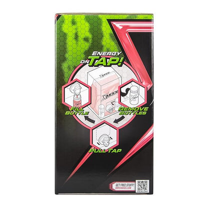 XMODE Energy Shots on Tap (Watermelon Slyce Flavor) – 100 Serving Dispenser with Refillable Bottles for On-Demand Energy at 150mg Caffeine Per Oz