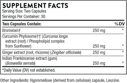 THORNE - Phytoprofen - Botanical Blend of Ginger, Boswellia, and Curcumin - Supports Healthy Cytokine Balance and Recovery After Injury or Surgery* - Gluten-Free, Soy-Free, Dairy-Free - 60 Capsules