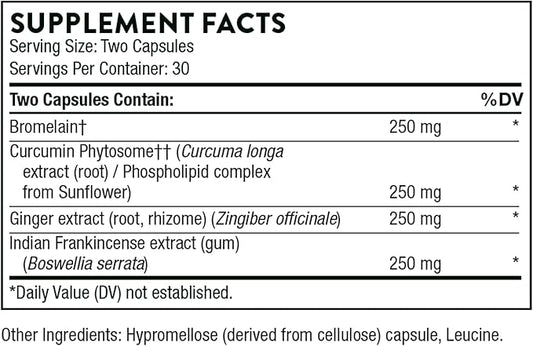 THORNE - Phytoprofen - Botanical Blend of Ginger, Boswellia, and Curcumin - Supports Healthy Cytokine Balance and Recovery After Injury or Surgery* - Gluten-Free, Soy-Free, Dairy-Free - 60 Capsules
