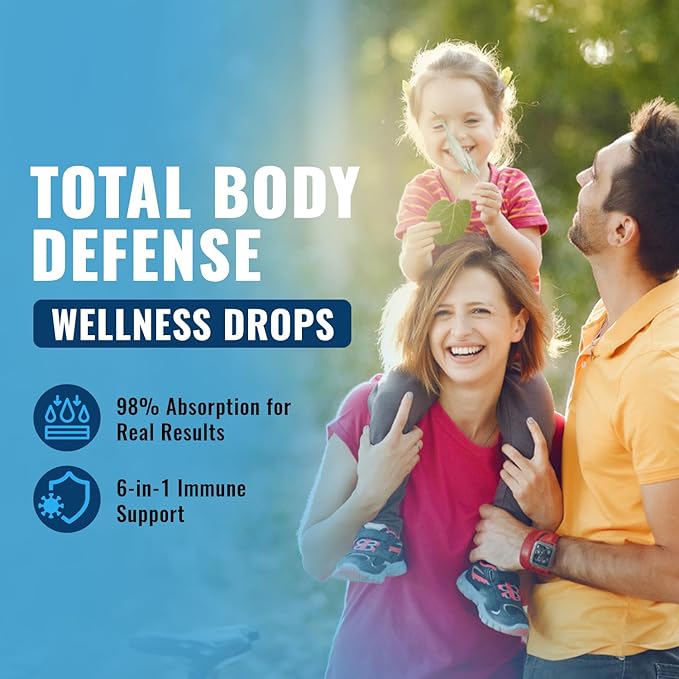 Total Immune 6-in-1 Liquid Multivitamin Supplement | 100% Daily Zinc, Vitamin D3, Vitamin C Immunity Drops Vitamin Liquid | Elderberry, Echinacea, Ginger Support for Adults & Kids | 4 oz Passion Fruit