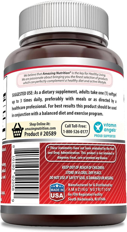 Amazing Formulas CLA Amino Acid Supplement | 1000 Mg per Serving | Softgels | Non-GMO | Gluten-Free | Made in USA (1 Pack, 240 Count)