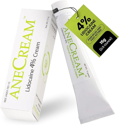 4% Lidocaine Cream - Topical Lidocaine Numbing Cream - Over-The-Counter Topical Numbing Cream for Itching, Minor Cuts & Scrapes, Bug Bite & Minor Sunburn (0.5 oz/ 15 g)