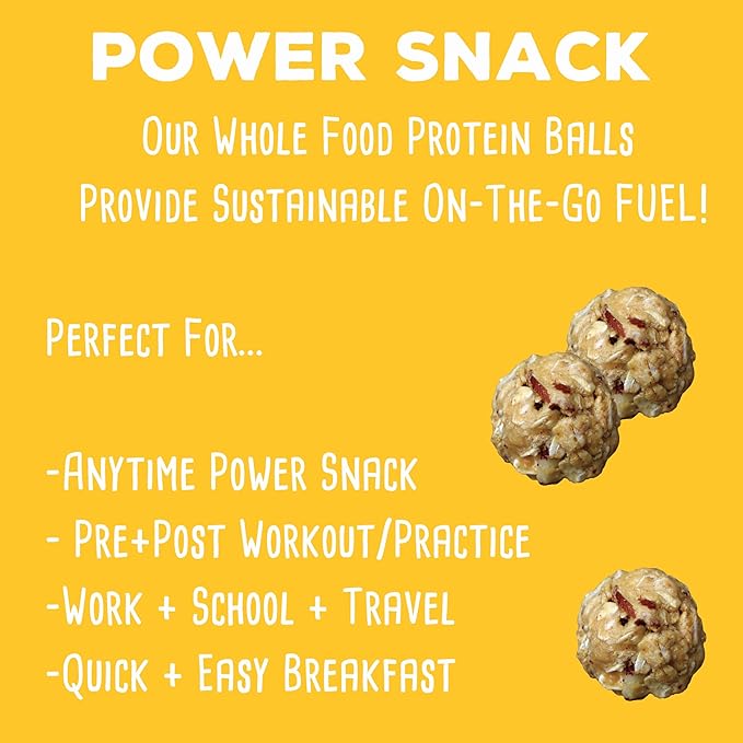 simplyFUEL Whole Food Protein Balls - Peanut Butter Honey Almond Snacks - 8g Protein Snack - Gluten Free Energy Balls