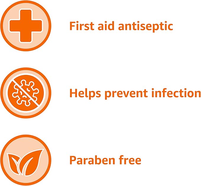 Amazon Basics First Aid Antiseptic, 10% Povidone Iodine Solution First Aid Antiseptic, Unflavored, 8 Fluid Ounces, 1-Pack (Previously Solimo)