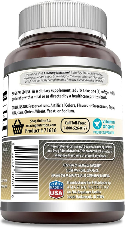 Amazing Formulas Lecithin 1200 mg Softgels Supplement | High Potency | Non-GMO | Gluten Free (1 Pack, 120 Count)