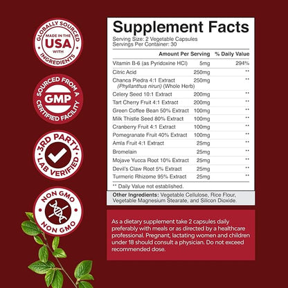 Natures Craft Bundle of Liver Cleanse Detox & Repair 90 Capsules and Green Coffee Bean Extract for Uric Acid