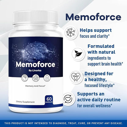 (5 Pack) Memoforce Brain Supplement - Official Memoforce Premium Formula Pills, Advanced Support Memo Force Brain Supplement For Wellness & Overall Health, Memoforce Reviews, 300 Capsules For 5 Months