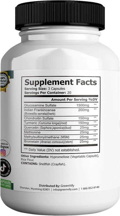 Healthy Flow Joint Support Max, 1500mg Glucosamine, 60 Capsules, Maximum Strength Joint Support Supplement (5)