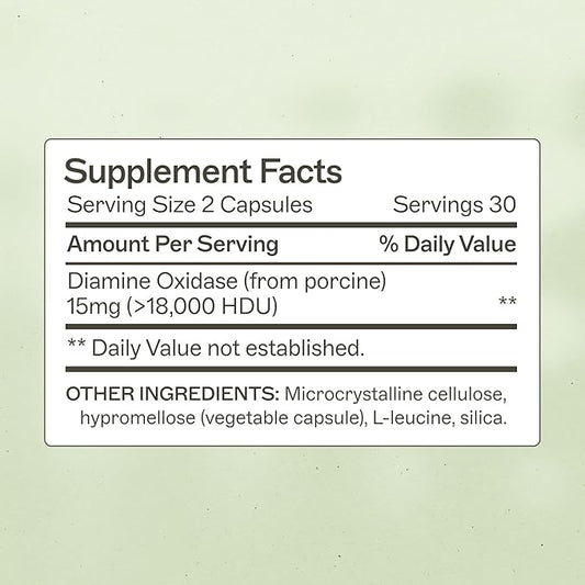 Amy Myers MD Histazyme - Diamine Oxidase Dao Enzyme Supplement Histamine Blocker to Support Healthy Digestion, Food Derived Histamine Intolerance (HI) - 60 Capsules - Bottle