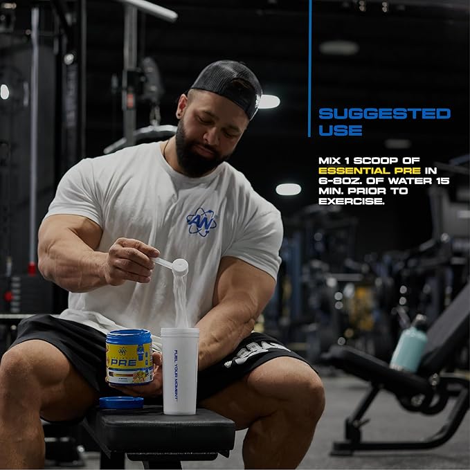 AN Essentials Pre-Workout Powder Supplement for Men & Women | Energy Mix with 200mg Caffeine, Beta Alanine, Citrulline, & Creatine | Chiquita Pineapple Strawberry | 30 Servings
