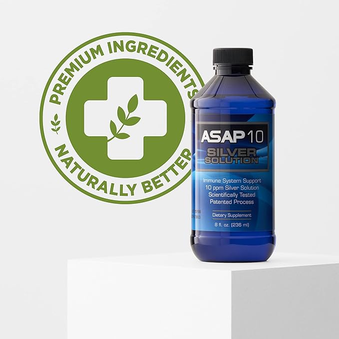 American Biotech Labs - ASAP 10 Silver Solution - Immune System Support, 10 Ppm Colloidal Silver Liquid Silver Solution Daily Immune Support Supplement with Silversol Technology - 8fl Oz