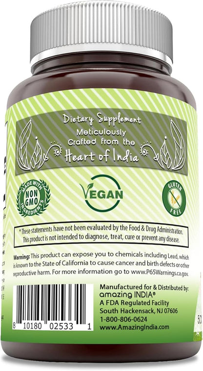 Amazing India Neem (Made with Natural Neem Leaf) 500 mg Veggie Capsules Supplement | Non-GMO | Gluten Free | Made in USA | Suitable for Vegetarians (120 | 2 Pack)