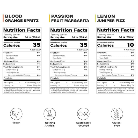 Peak Cocktails Non-Alcoholic Cocktail | Adaptogens, Nootropics, Superfoods for Recovery, Calm, Sleep | Ashwagandha, Tart Cherry, L-Theanine | Mixologist-crafted | 8.4 oz, 24-Pack Variety Pack