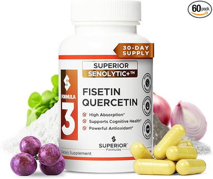 Superior Formulas | Superior SENOLYTIC+ | Fisetin-Quercetin Complex | Physician-Formulated and Science-Based Supplement for Adults 18+ | Promotes Cellular Repair | Boosts Longevity & Healthspan