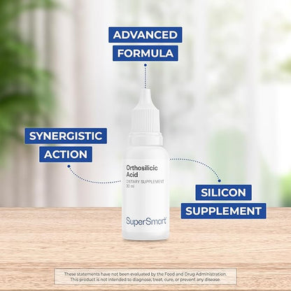 Supersmart - Orthosilicic Acid (Advanced Formula) - Silicon Supplement - with MSM, Choline, Carnitine, Boron, Minerals | Non-GMO & Gluten Free - 30 ml