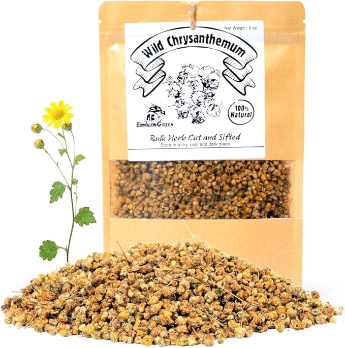 Wild Chrysanthemum (Dendranthema indicum/Ye Ju Hua/野菊花/야생 국화) – 60g (2oz) Dried Whole Flowers – Traditional Botanical Tea Ingredient